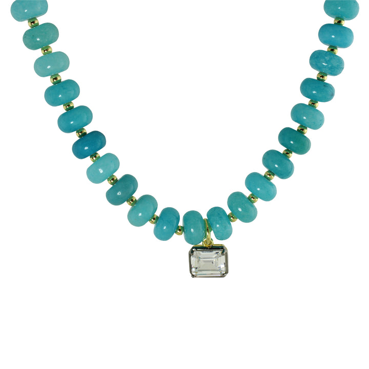 CHUNKY BEAD &amp; GOLD ACCENT SOLITAIRE NECKLACE