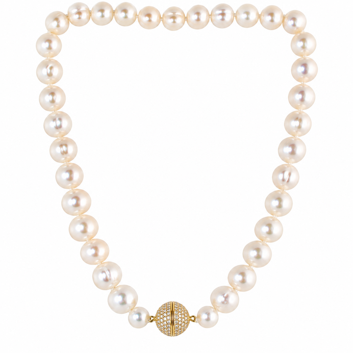PAVÈ BALL PEARL NECKLACE