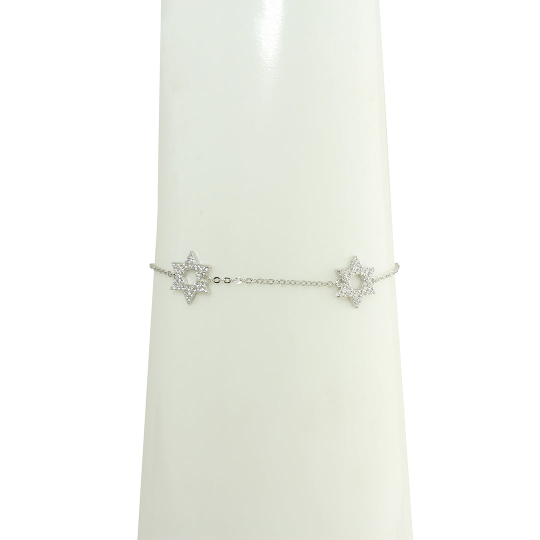 Diamond star of David bracelet