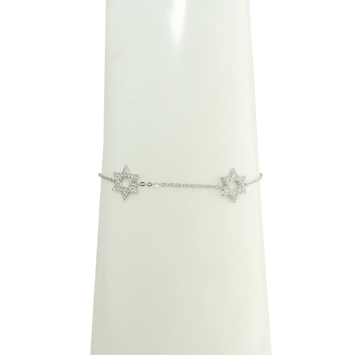Diamond star of David bracelet