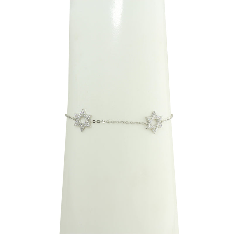Diamond star of David bracelet
