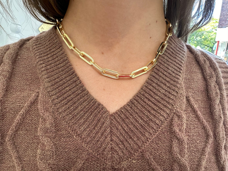 FANCY CHUNKY LINK NECKLACE