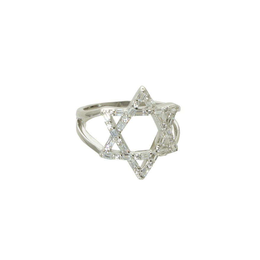 silver star of david ring