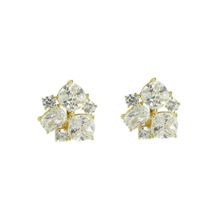 DIAMOND CLUSTER CLIP ON EARRINGS