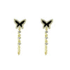 Black butterfly chain earrings