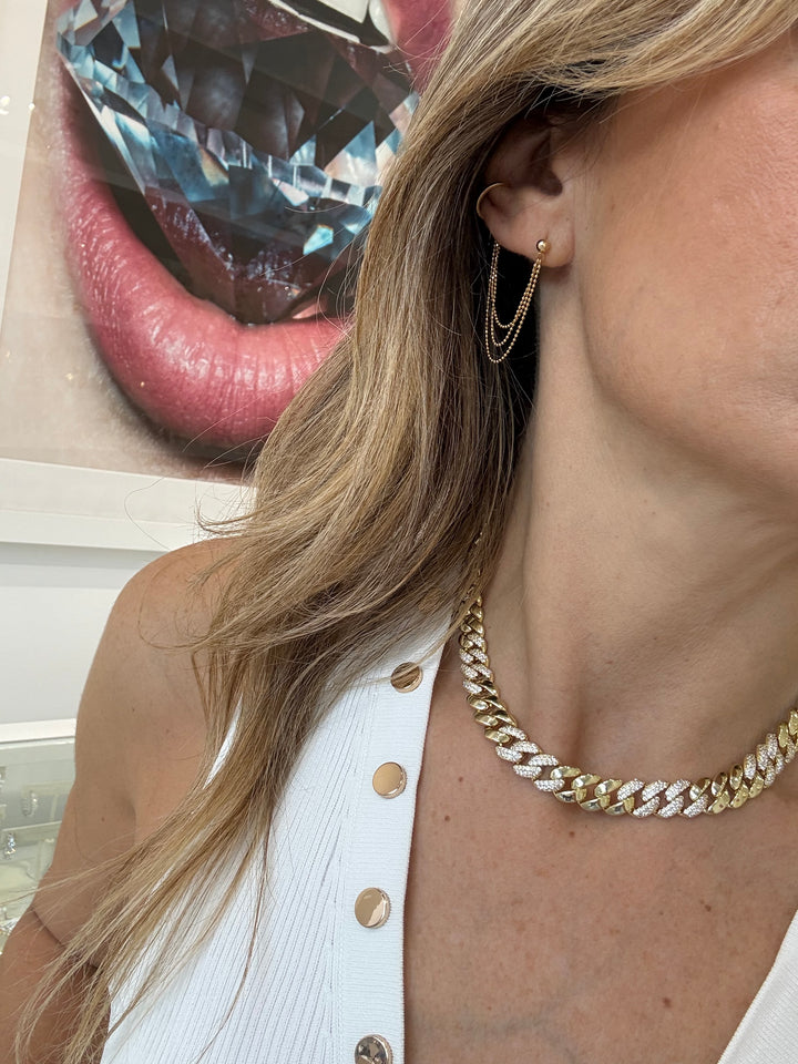 PAVÈ &amp; POLISHED CUBAN LINK NECKLACE