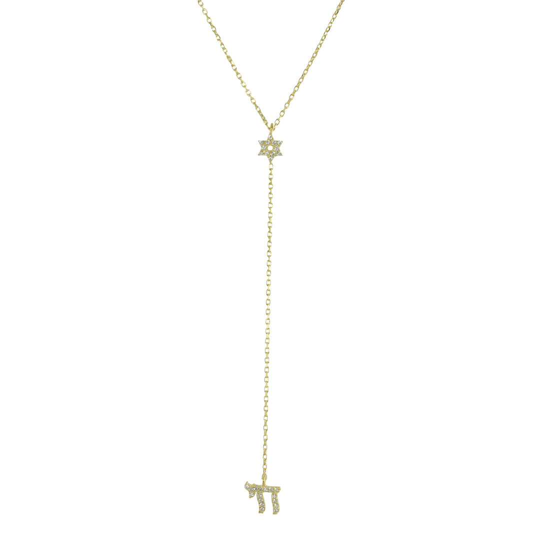 PAVÈ STAR CHAI HAMSA NECKLACE LARIAT SET