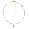SOFT WIRE PEAR SOLITAIRE CHOKER NECKLACE