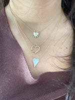 Gold mother of pearl heart necklace