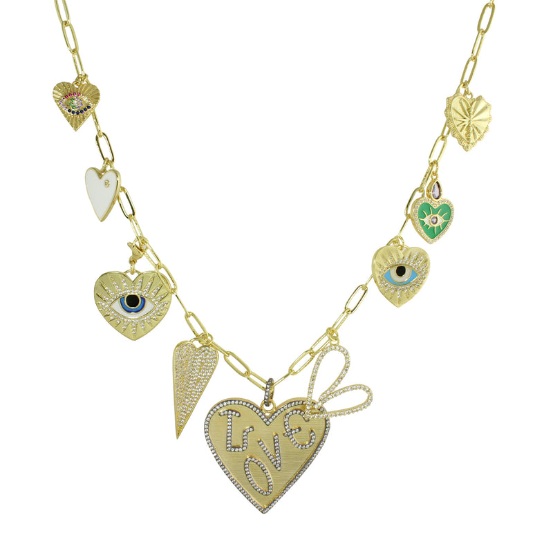 Big heart charm necklace 