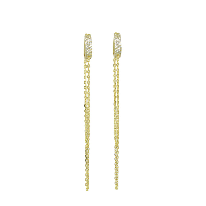 LONG CHAIN HUGGIE EARRINGS