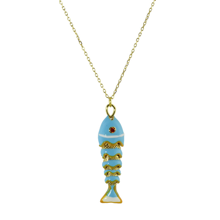 SINGLE ENAMEL FISH NECKLACE
