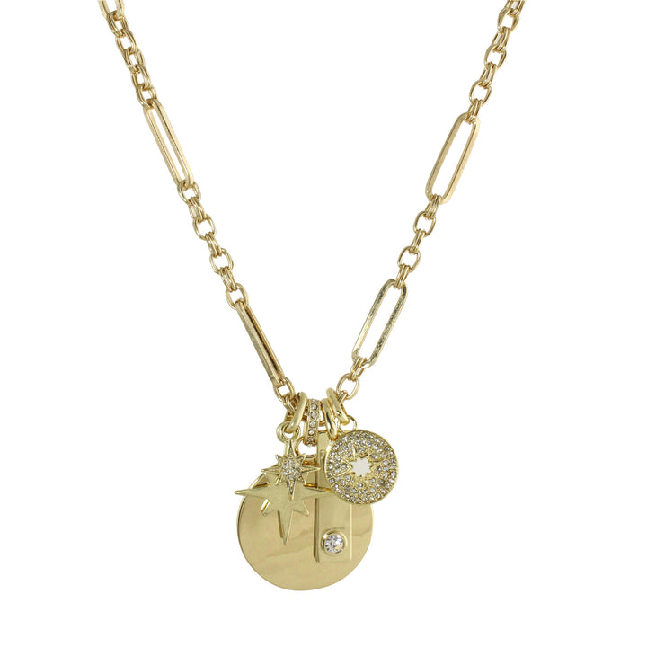 Long link charm necklace