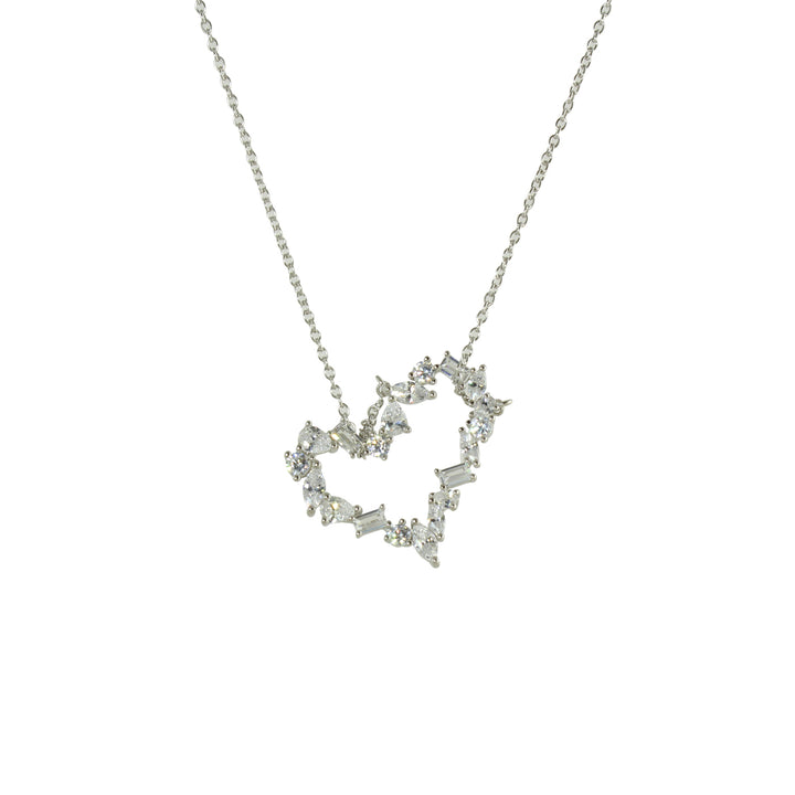 MIXED STONE HEART NECKLACE