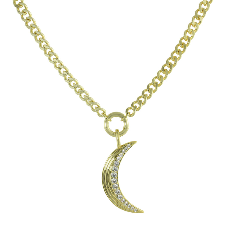 Fluted moon necklace