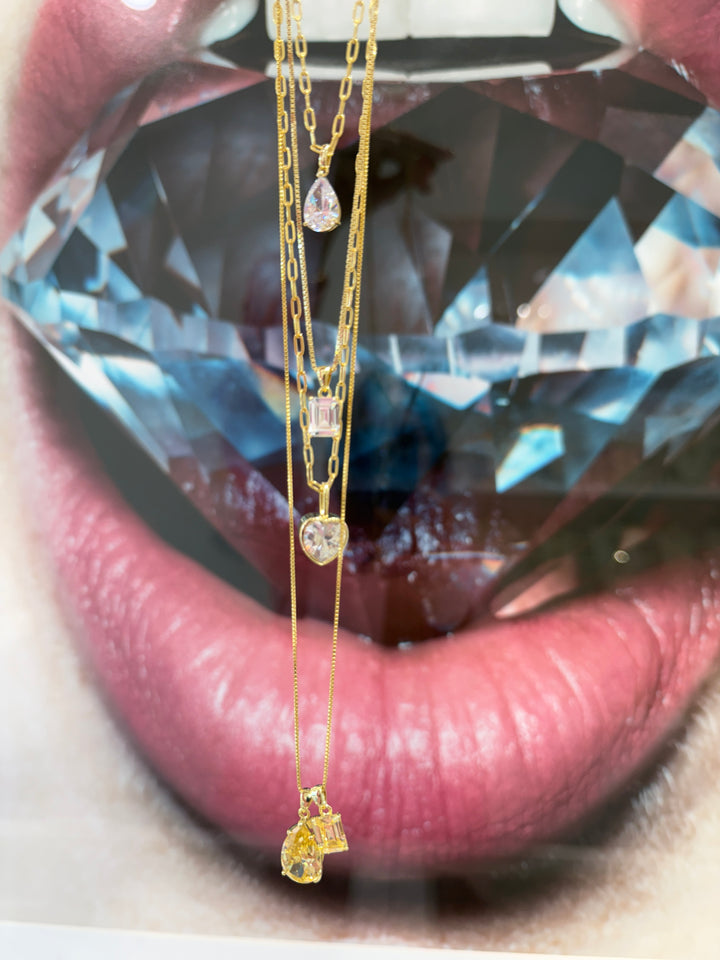 THE SOLITAIRE PEAR LINK NECKLACE