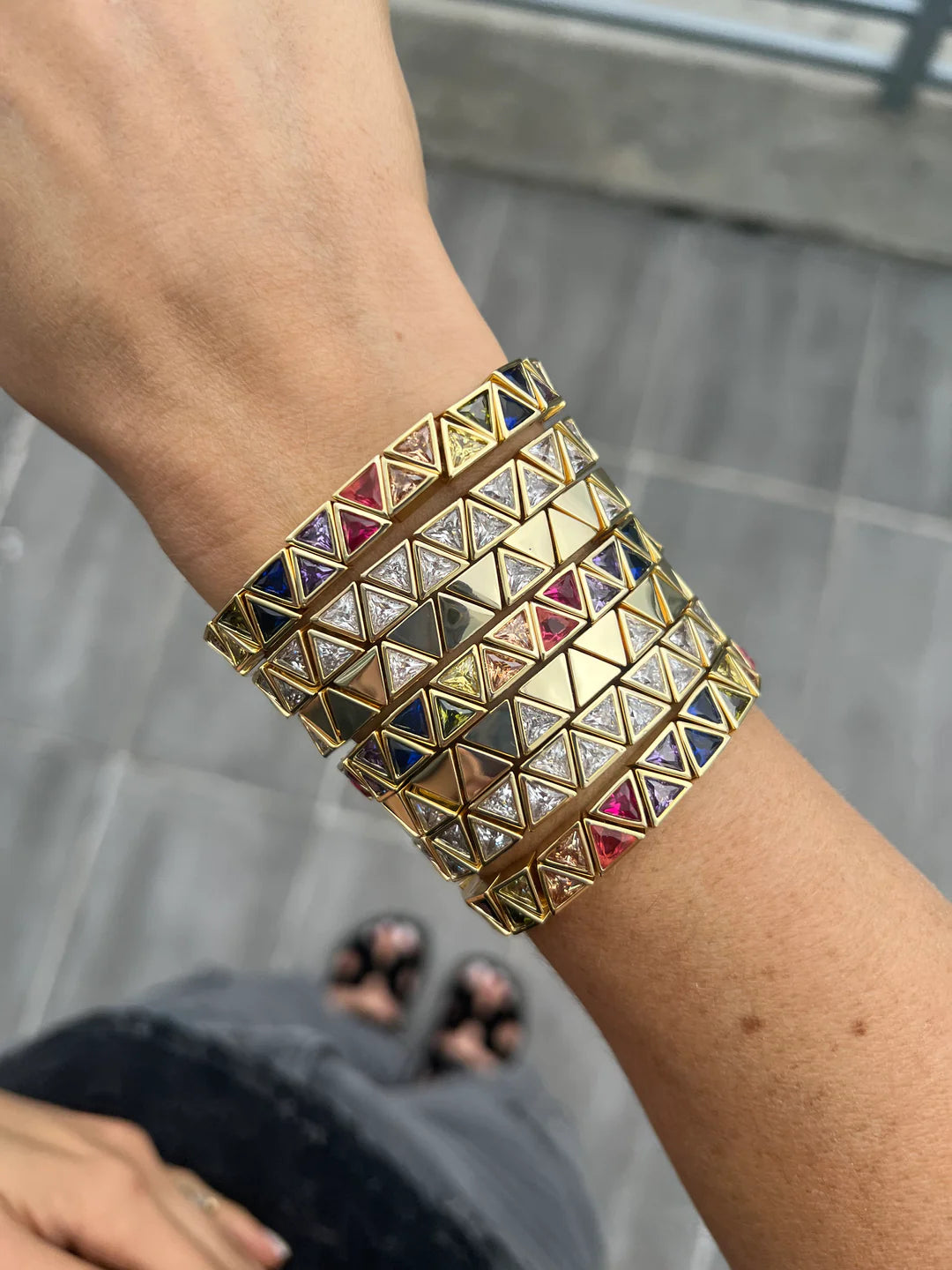 CZ TRIANGLE STRETCH BRACELET