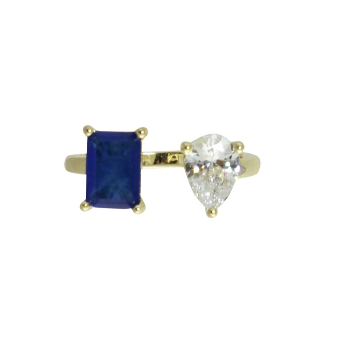 2 STONE OPEN RING