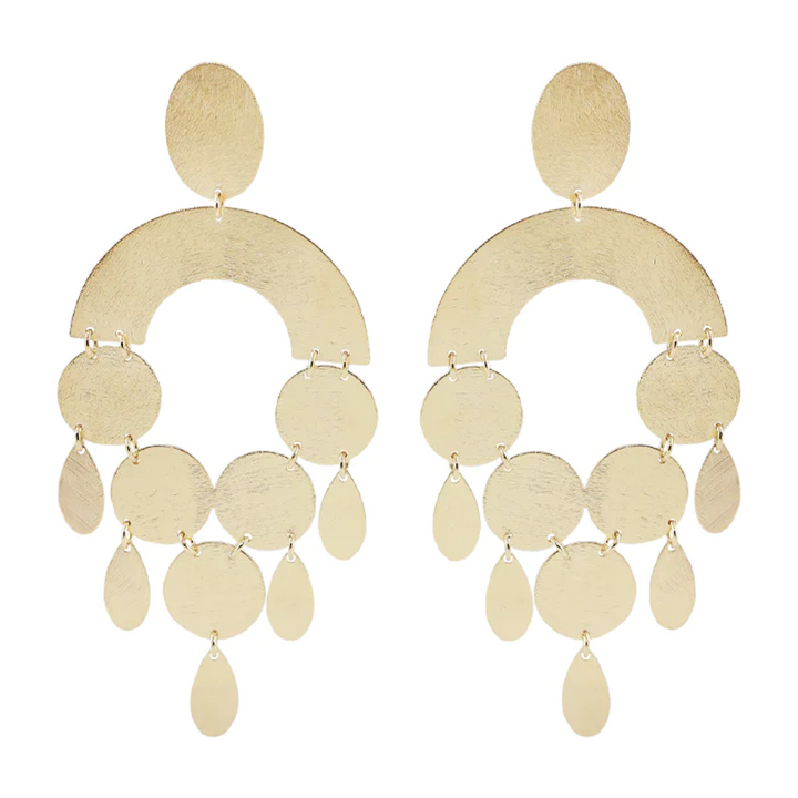 FLAT DISCS CHANDELIER EARRINGS