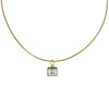 SOFT WIRE SOLITAIRE NECKLACE WITH BLACK BEZEL