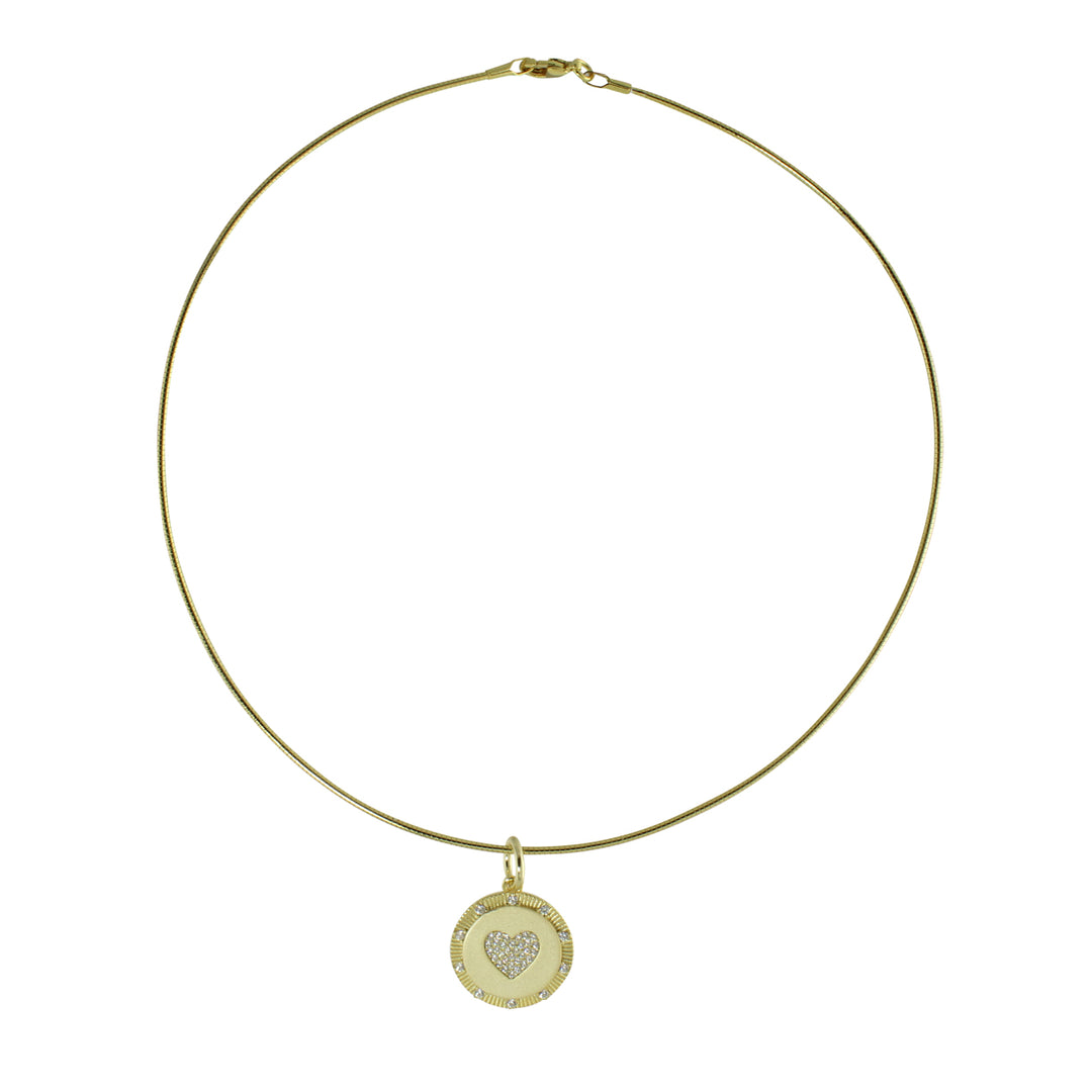 WIRE CHOKER DISC NECKLACE