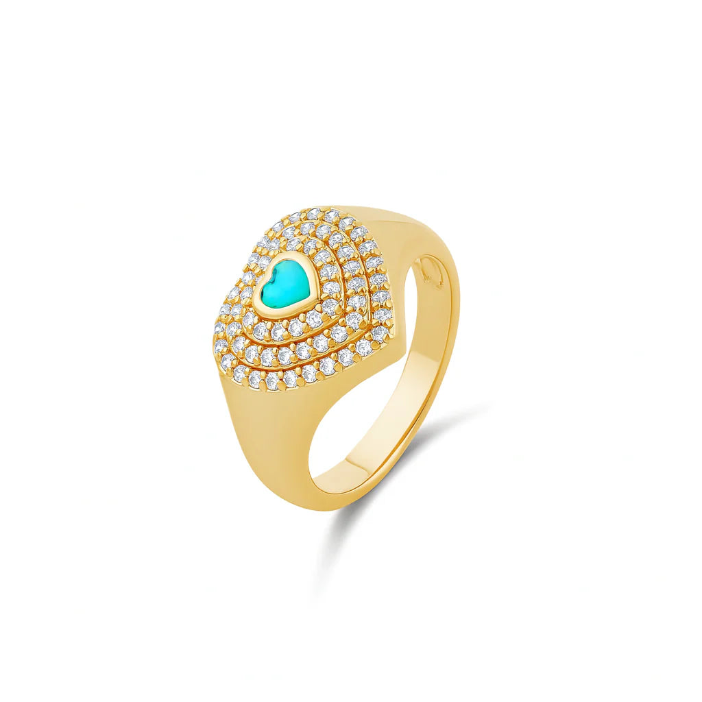 HEART SIGNET PINKY RING