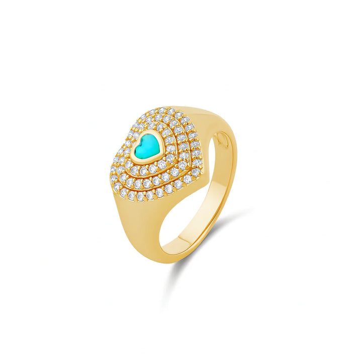 HEART SIGNET PINKY RING