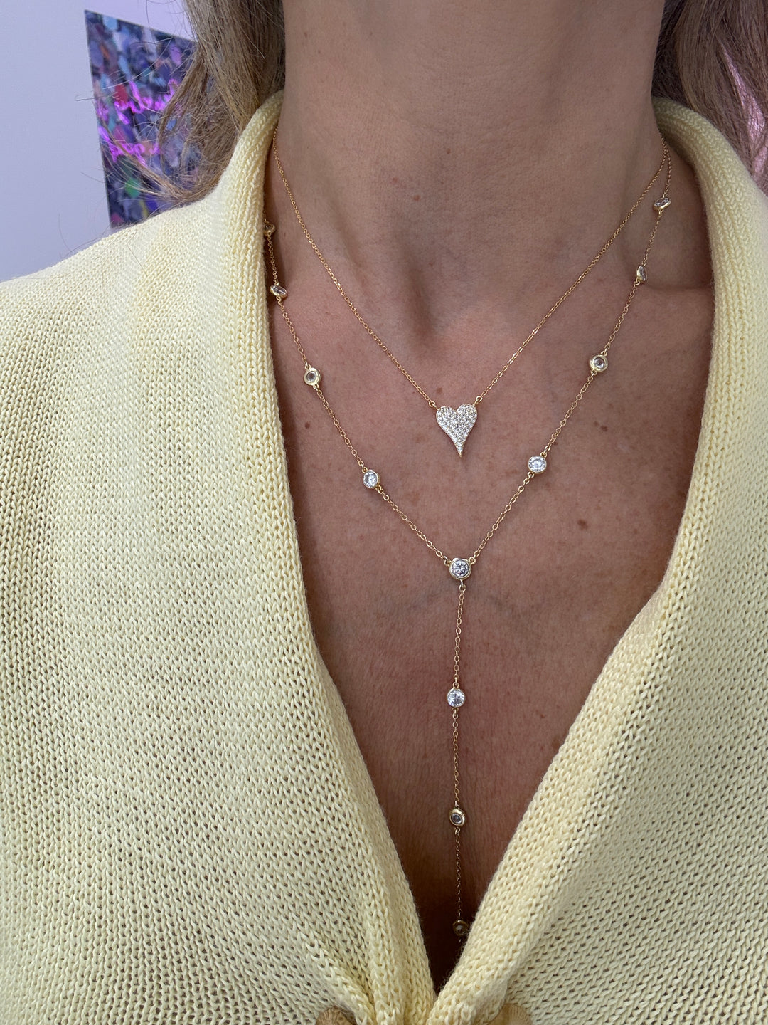 PAVÈ ELONGATED HEART NECKLACE