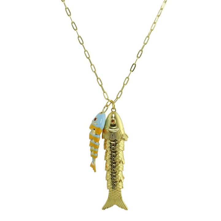 DOUBLE FISH LINK NECKLACE