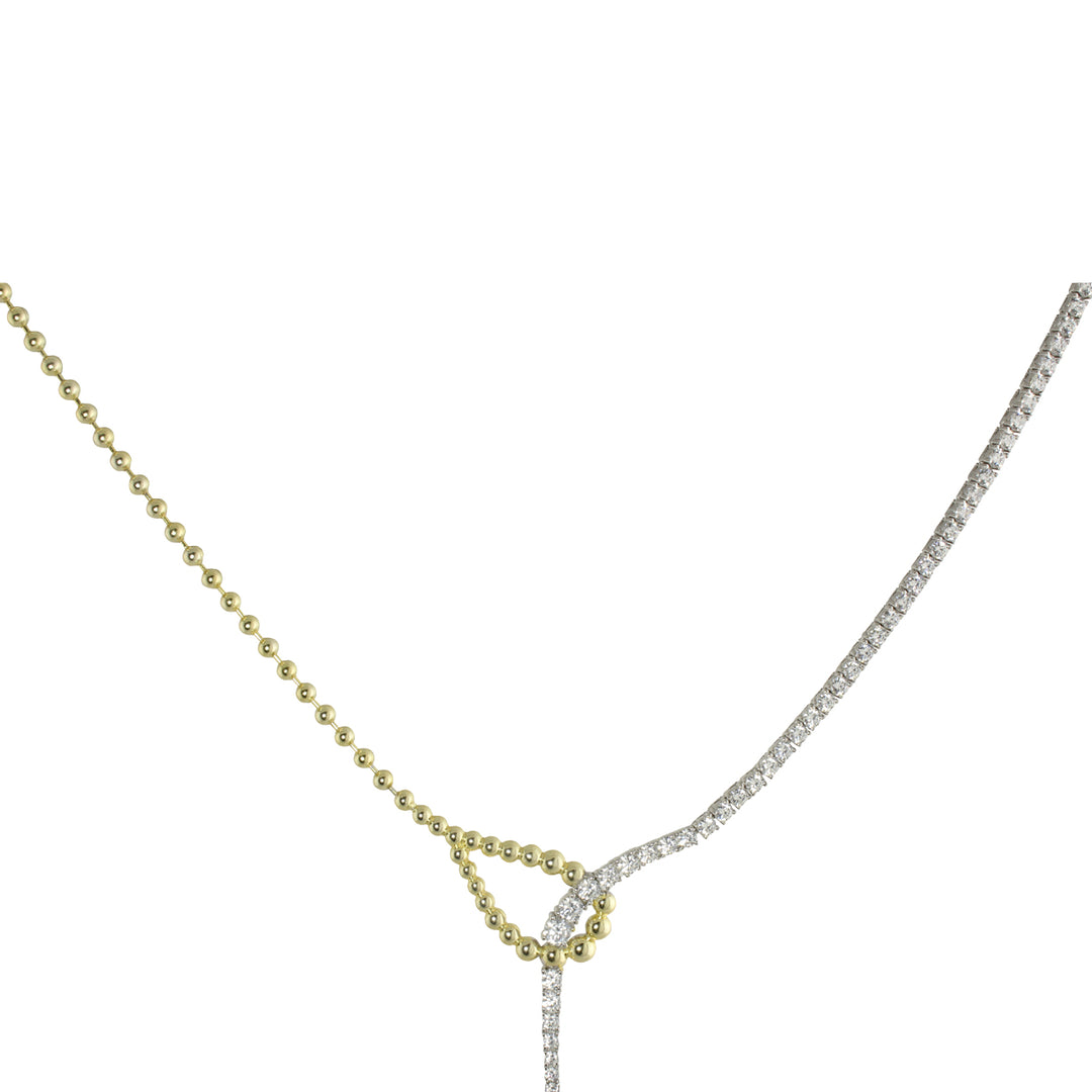 TWO TONE TENNIS Y LARIAT NECKLACE