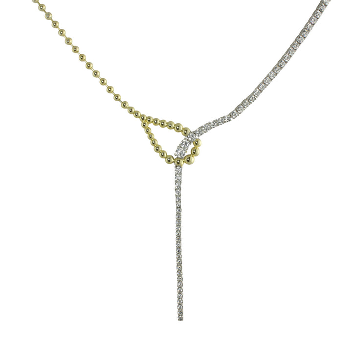 TWO TONE TENNIS Y LARIAT NECKLACE