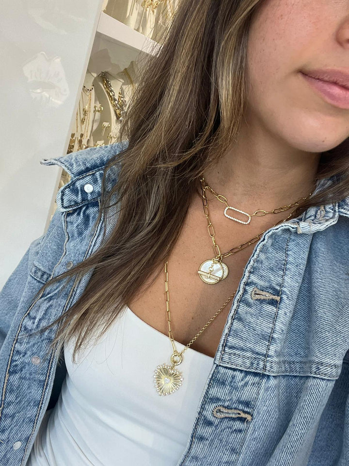DISC &amp; TOGGLE CHARM NECKLACE