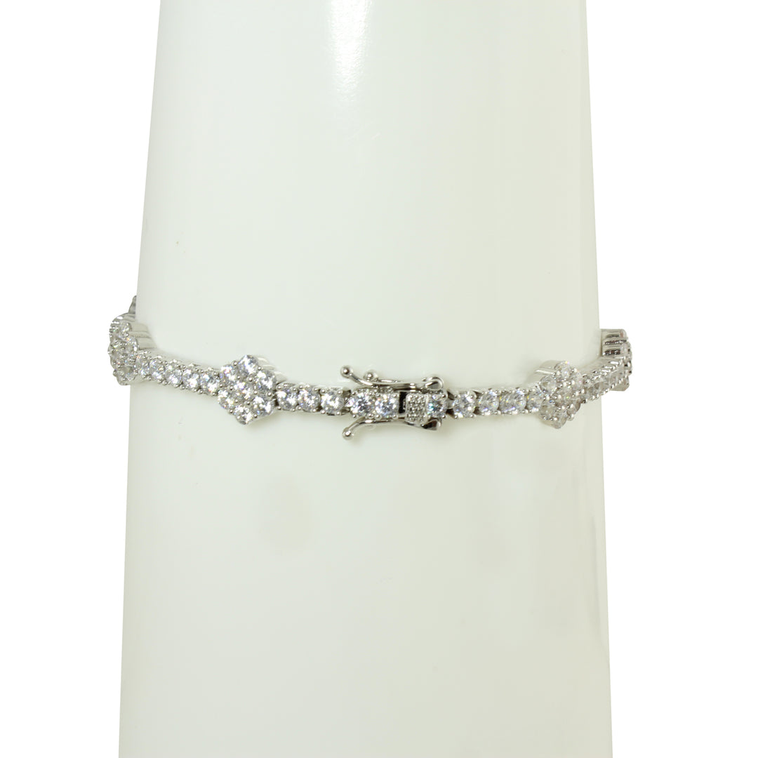 CZ FLOWER TENNIS BRACELET