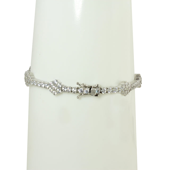 CZ FLOWER TENNIS BRACELET