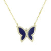 ENAMEL BUTTERFLY NECKLACE WITH CZ BORDER