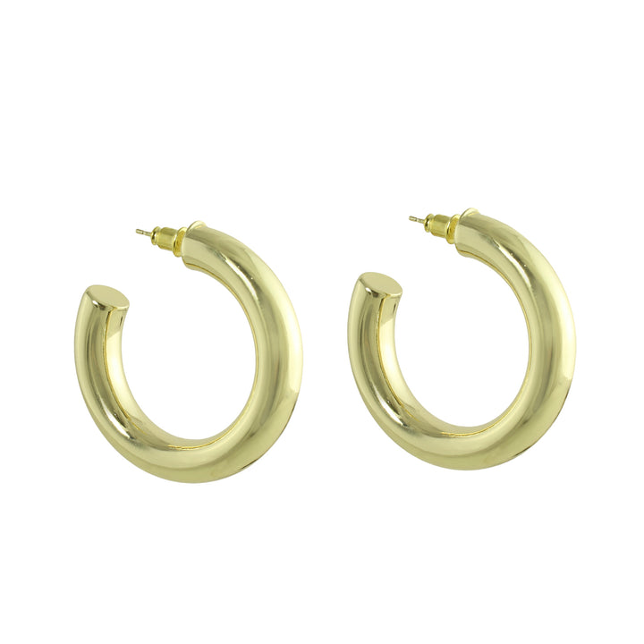LARGE PUFFED C HOOP EARRINGS