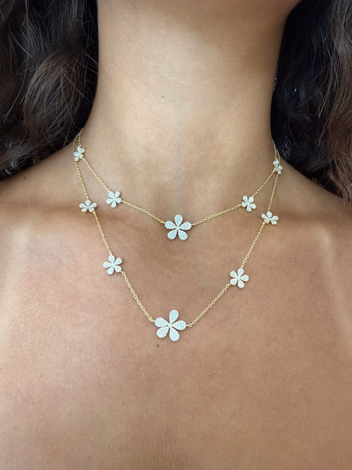 PAVÈ  FLOWER STATION NECKLACE