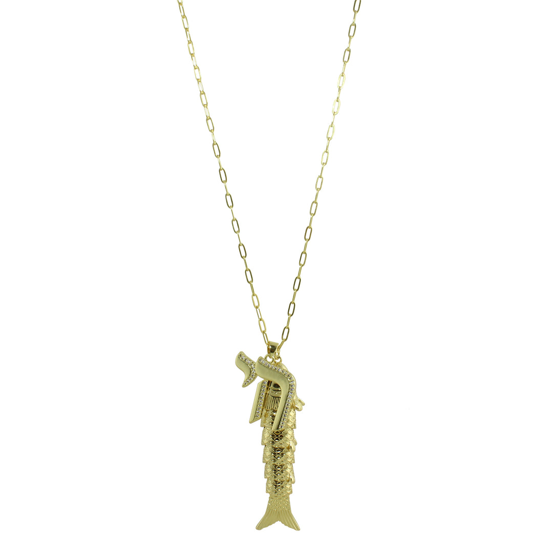 GOLD FISH &amp; CHAI NECKLACE