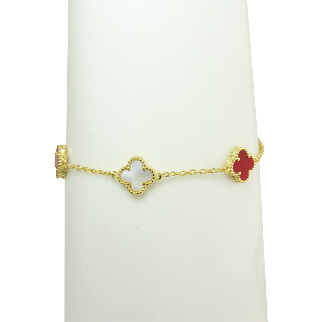 SMALL STATION COLOR CLOVER BRACELET