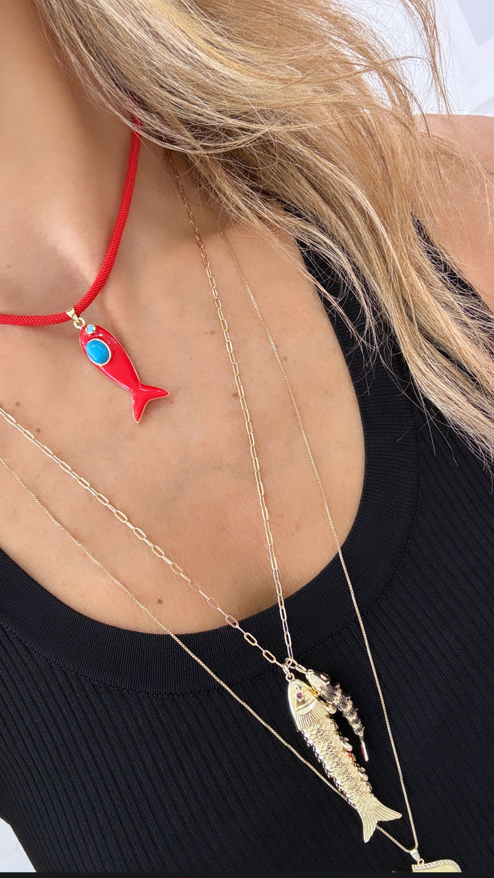 COLOR FISH BEAD NECKLACE