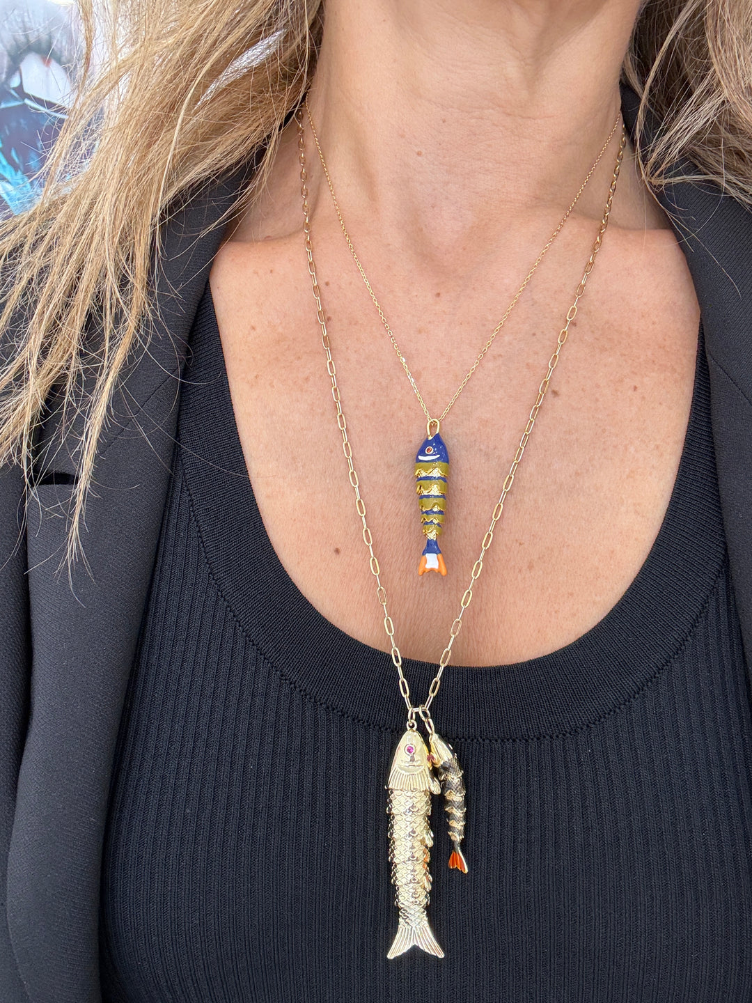 SINGLE ENAMEL FISH NECKLACE
