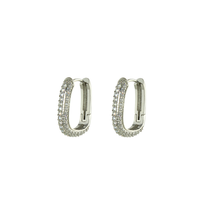 CZ CHUNKY RECTANGLE HOOPS