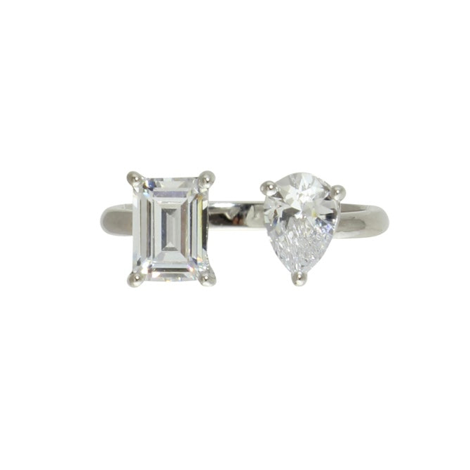 2 STONE OPEN RING