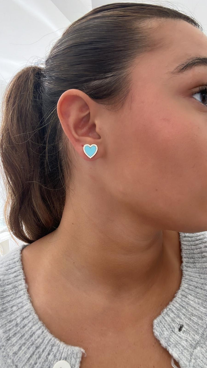 ENAMEL HEART EARRINGS