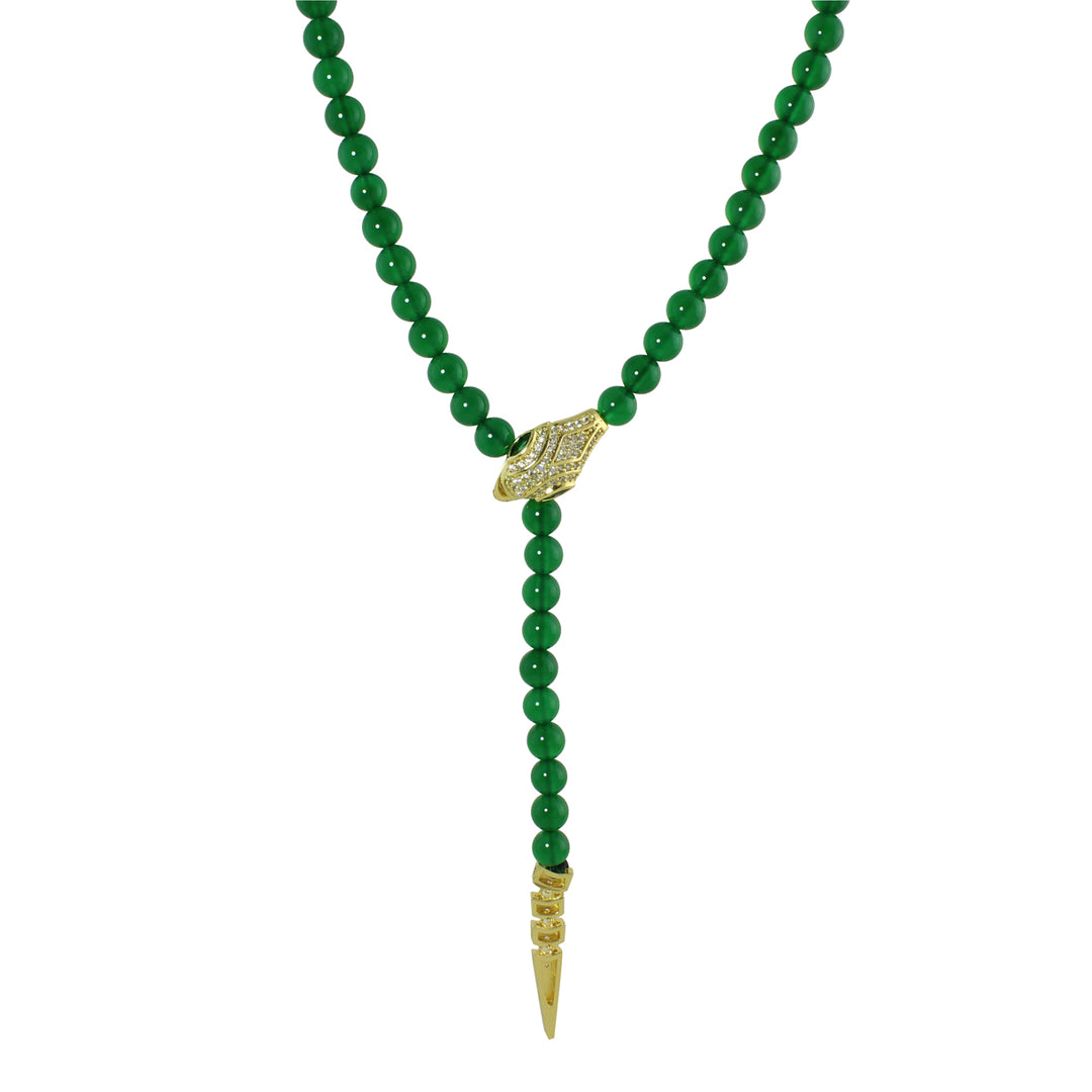 BEAD SNAKE LARIAT NECKLACE
