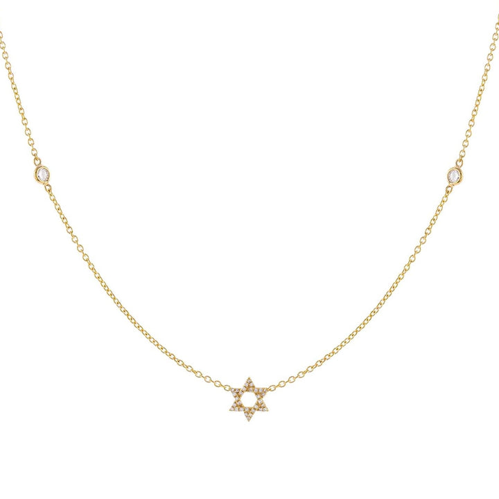 14K DIAMOND STAR OF DAVID ON DIAMOND CHAIN