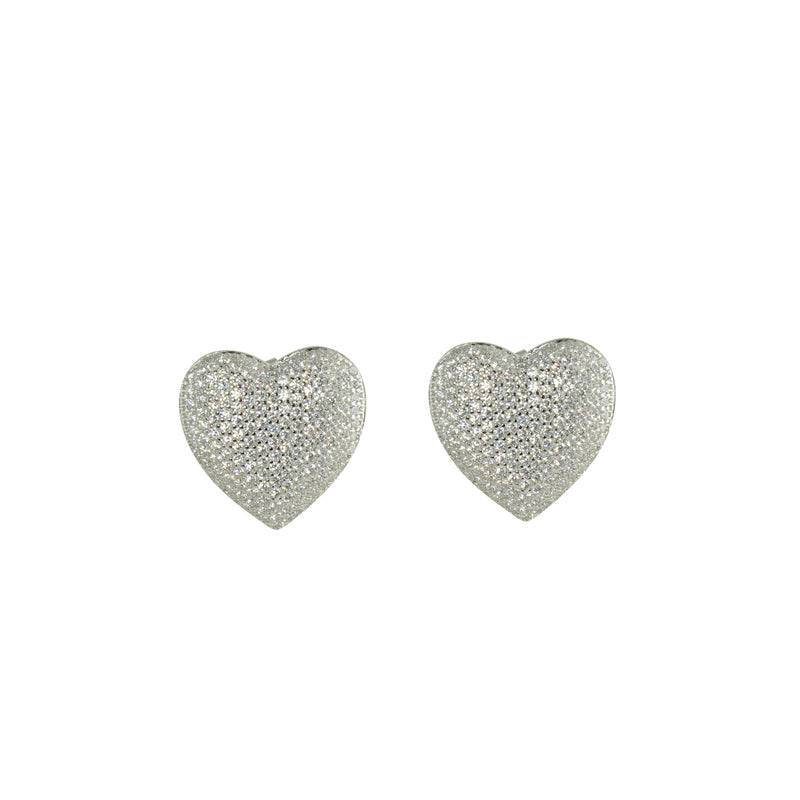 PAVÈ DOME HEART STUD EARRINGS