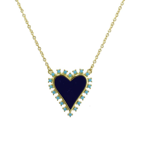 enamel heart necklace 