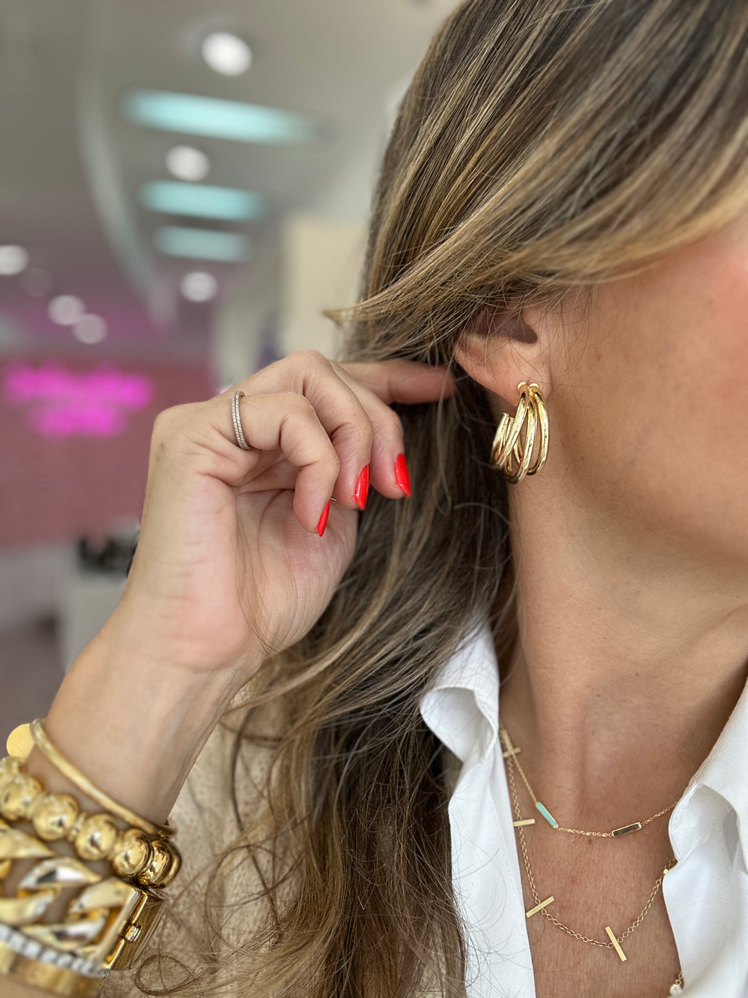 TRIPLE TUBE HOOP EARRINGS