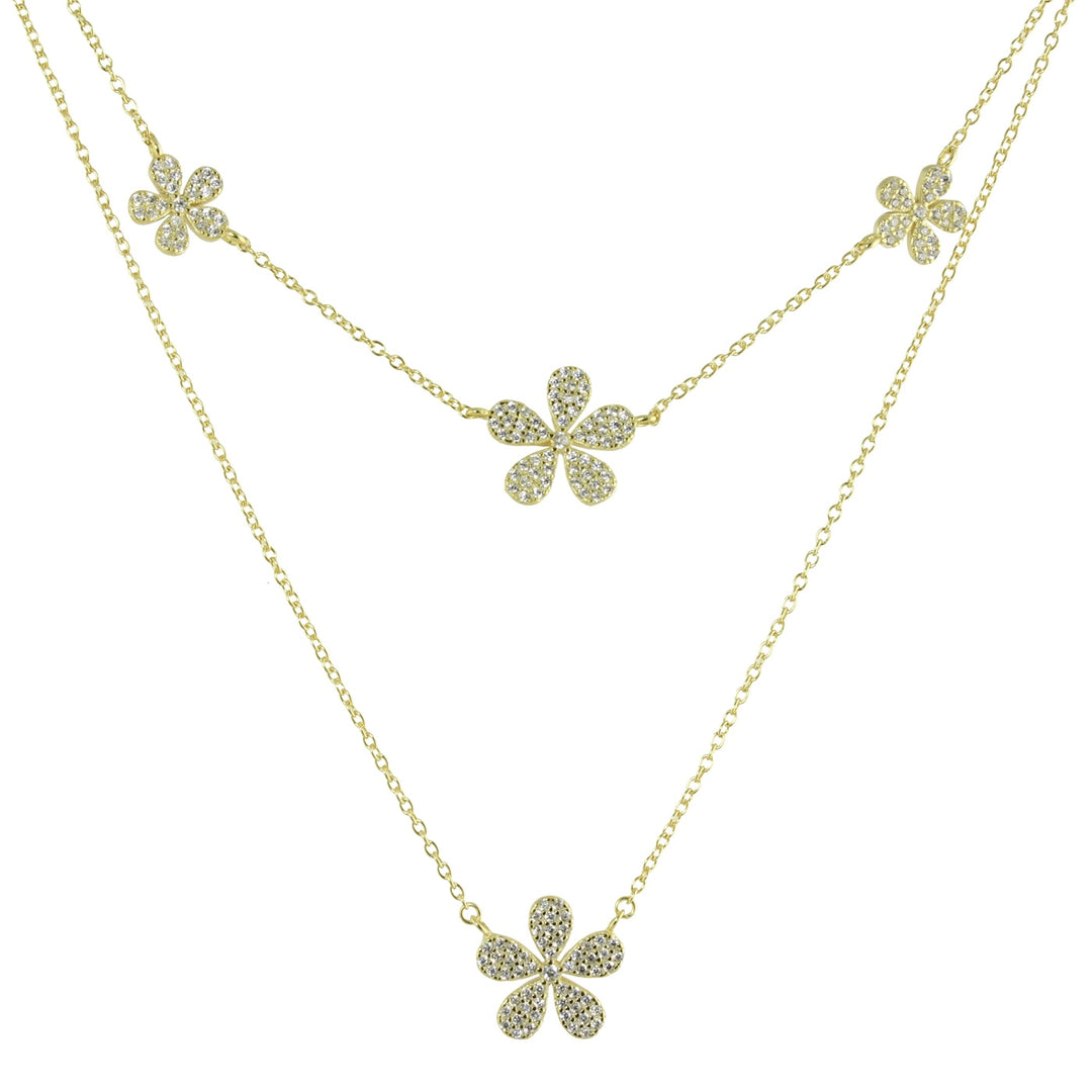 PAVÈ FLOWER STATION NECKLACE SET